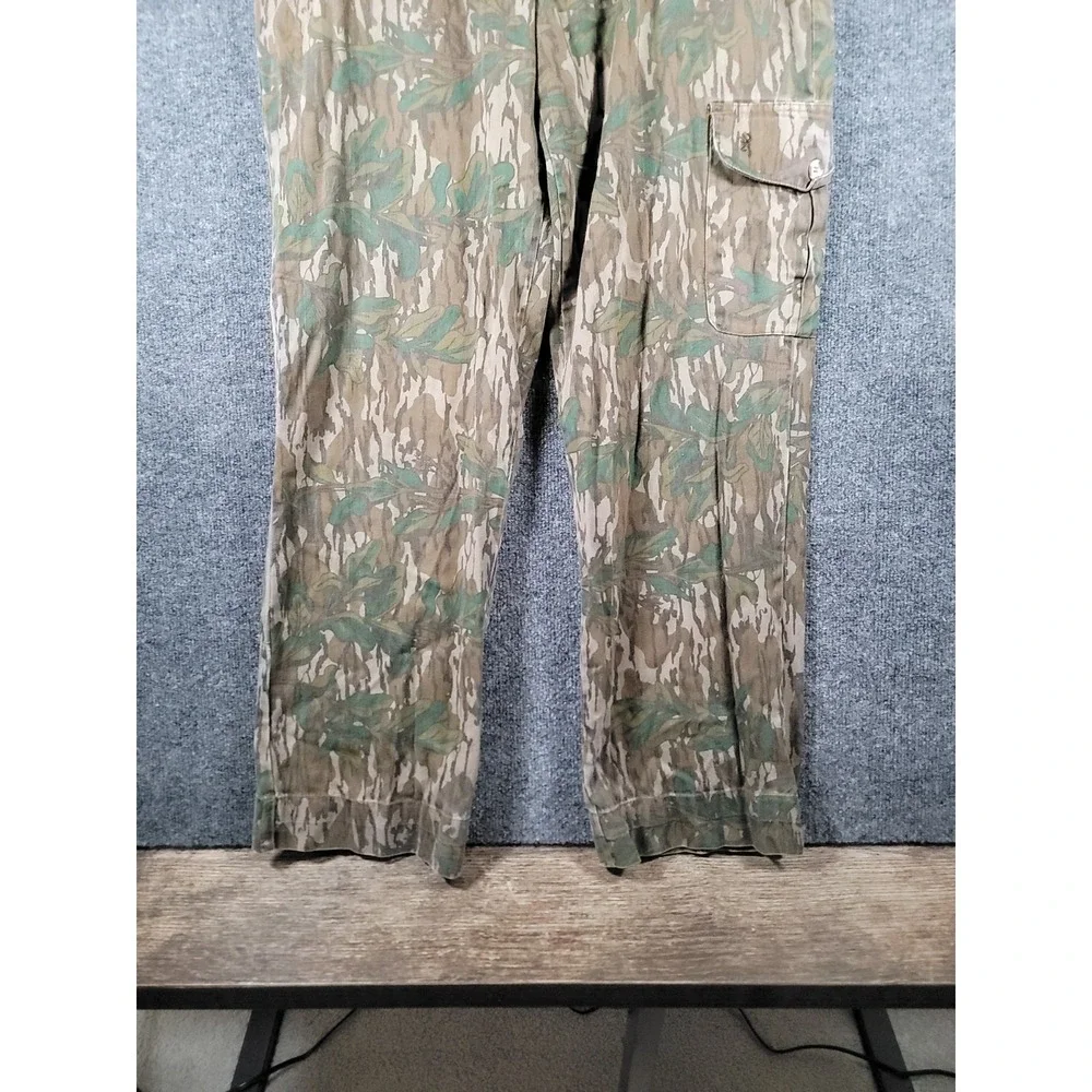 VTG Browning Mossy Oak Pants Greenleaf Camo Size 36 (Fits 34) USA Made Hunting